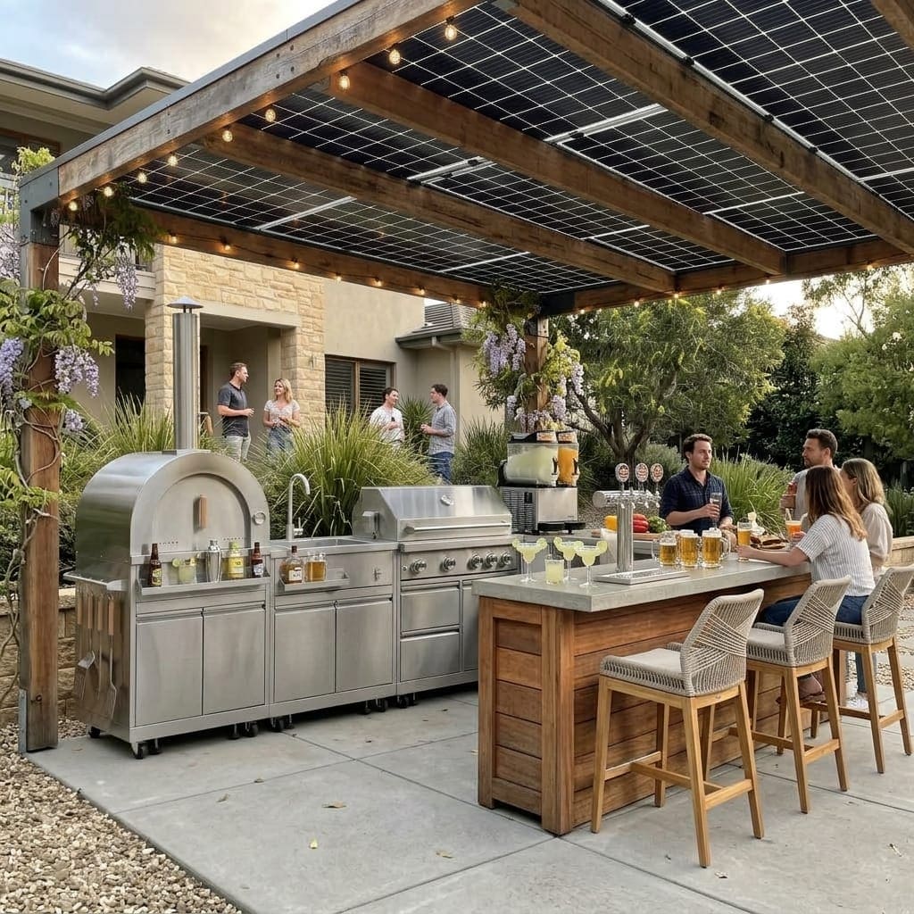 Outdoor Kitchen, Barbecue Grill & Pizza Oven