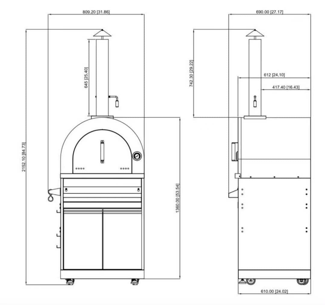 Outdoor Kitchen, Barbecue Grill & Pizza Oven