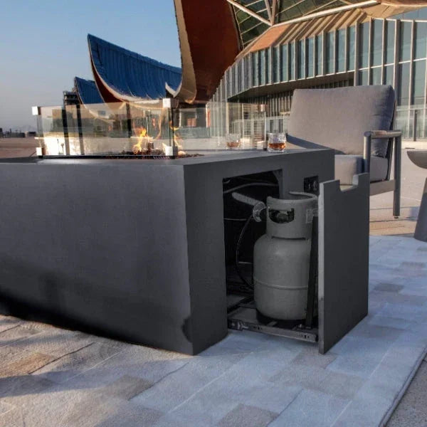 Elementi Rocky Fire Table With Propane Tank Drawer OFG310