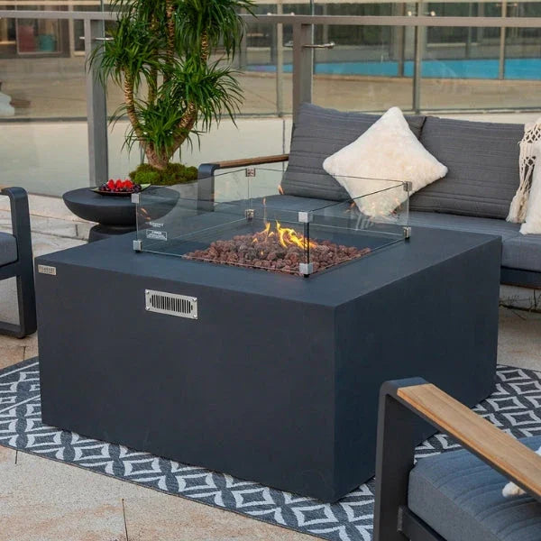 Elementi Rocky Fire Table With Propane Tank Drawer OFG310