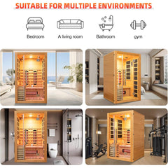 Rövia Aurora 3-Person Indoor Hybrid Sauna Room With Infrared And 4.5KW Steam Heater (SAK41592)