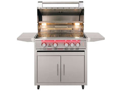 TrueFlame 32-Inch 4-Burner Freestanding Gas Grill with Rear Infrared Burner and Grill Lights