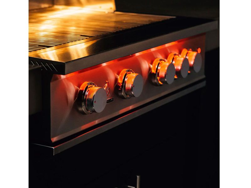 TrueFlame 32-Inch 4-Burner Built-In Grill with Rear Infrared Burner and Grill Lights