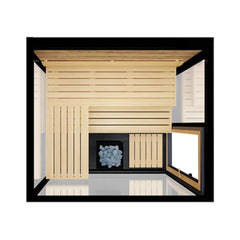 ThermaSol Vue 4-Person Outdoor Mirrored Glass Sauna [Made-To-Order] [14-VUEDL/R] (SAK84963)