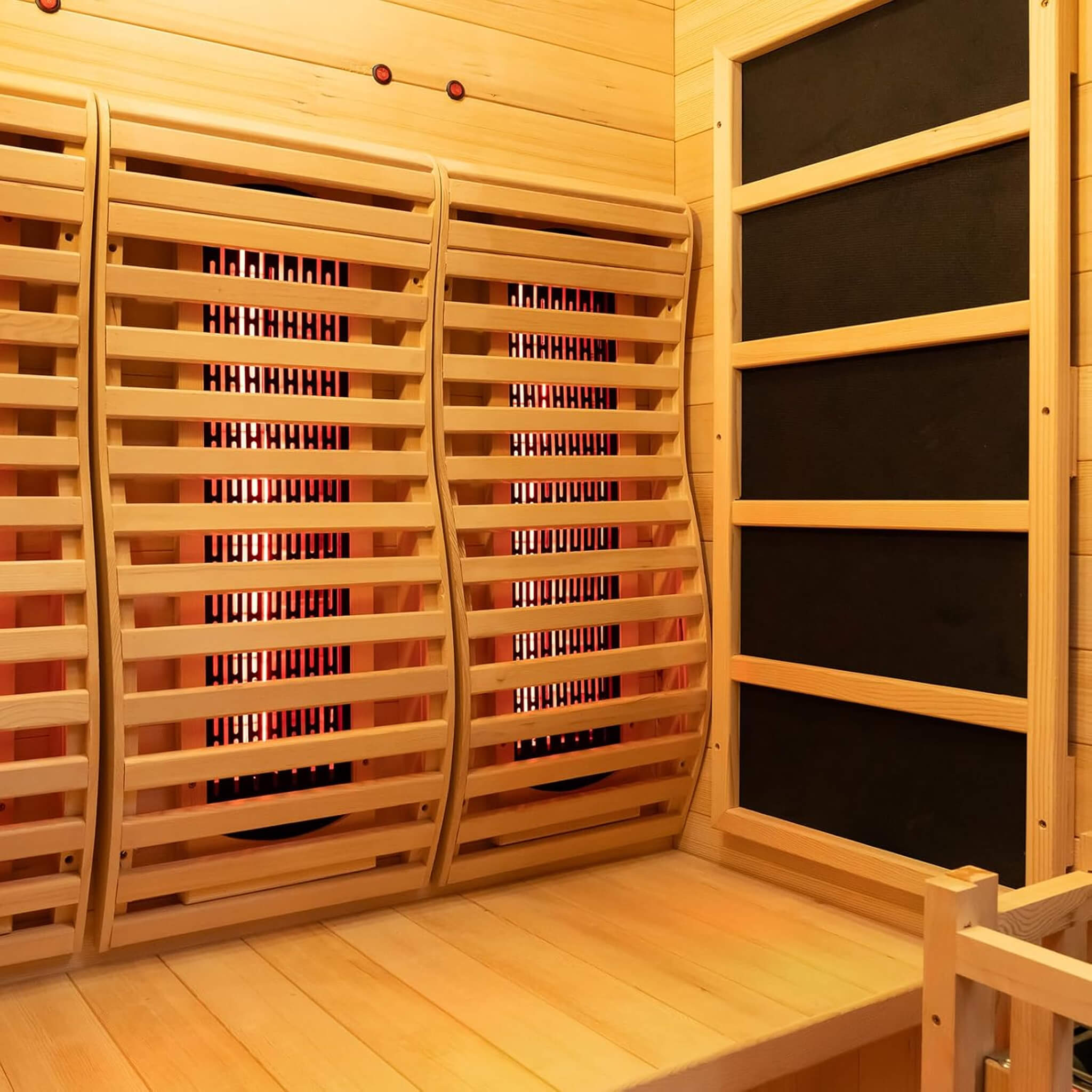 Rövia Luma 2-Person Indoor Hybrid Sauna Room With Infrared And 3.5KW Steam Heater (SAK83750)