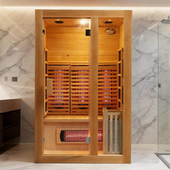 Rövia Luma 2-Person Indoor Hybrid Sauna Room With Infrared And 3.5KW Steam Heater (SAK83750)